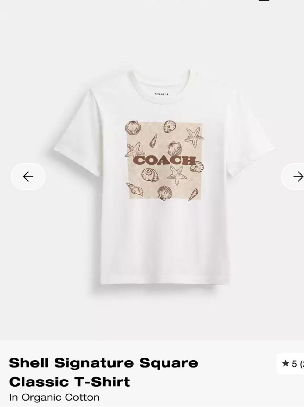 Coach Shell Signature Square Classic T-Shirt.